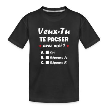Möchten Sie eine eingebürgerte Partnerschaft eingehen? Romantisches Quiz - Kinder Premium Bio T-Shirt - Schwarz - Vorne