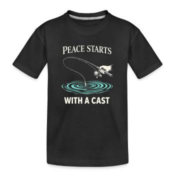 Soulagement du stress, pêche, santé mentale - T-shirt bio Premium Enfant - noir - Devant