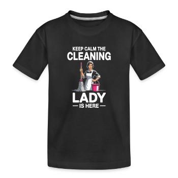 Cleaning Lady Haushalt Profi Humor - Kinder Premium Bio T-Shirt - Schwarz - Vorne