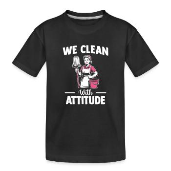 Motif de l’équipe de nettoyage - T-shirt bio Premium Enfant - noir - Devant