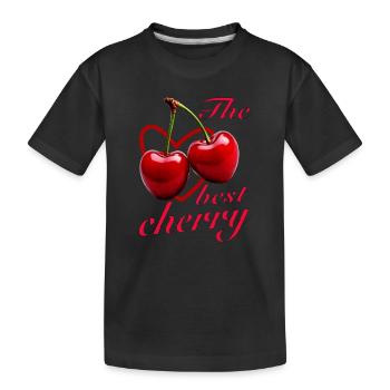 CHERRIES The best cherry - Kids' Premium Organic T-Shirt - black - Front