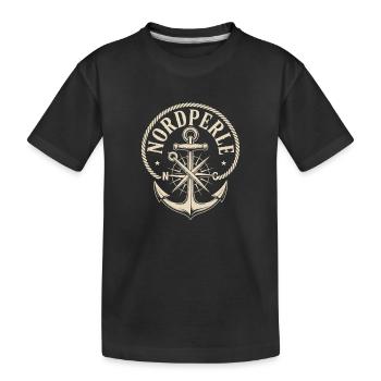 Nordperle Hamburg Nordsee Ostsee Norddeutsch Deern - Kinder Premium Bio T-Shirt - Schwarz - Vorne