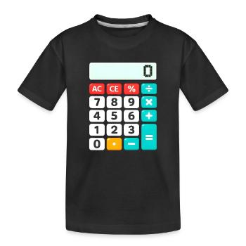 Retro Color-Block Calculator - Kids' Premium Organic T-Shirt - black - Front