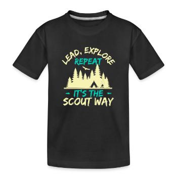 Girl Scout Leader Lead Explore Repeat Scout - Kinder Premium Bio T-Shirt - Schwarz - Vorne