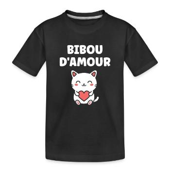 Bibou d'amour Chat Coeur - T-shirt bio Premium Enfant - noir - Devant