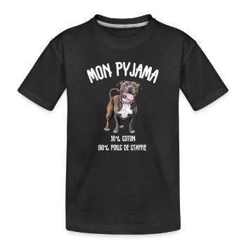 Pyjama Poils de Staffie Humour - T-shirt bio Premium Enfant - noir - Devant