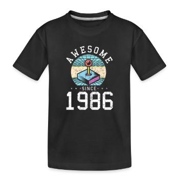 Folie depuis le joystick d’arcade de 1986 - T-shirt bio Premium Enfant - noir - Devant