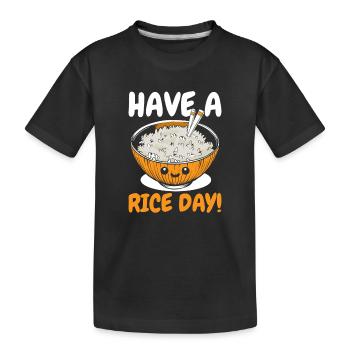 Un amateur de riz qui dit - Bonne journée de riz - T-shirt bio Premium Enfant - noir - Devant