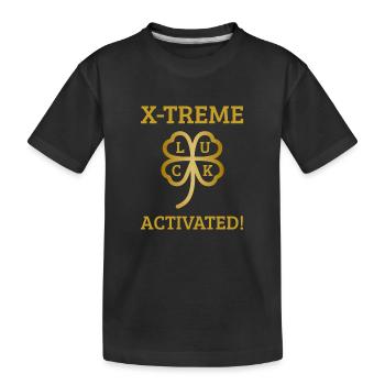 Xtreme Luck Activated - Kids' Premium Organic T-Shirt - black - Front