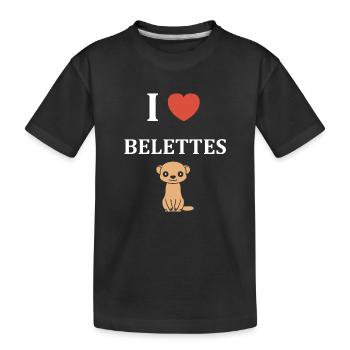 I love Weasel - Kids' Premium Organic T-Shirt - black - Front