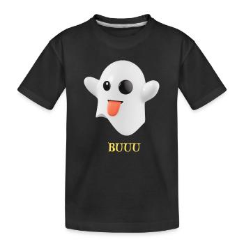 Fantôme duveteux à la langue - T-shirt bio Premium Enfant - noir - Devant