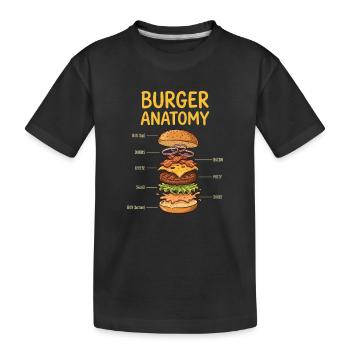 Burger Anatomy – Die perfekte Schicht - Kinder Premium Bio T-Shirt - Schwarz - Vorne