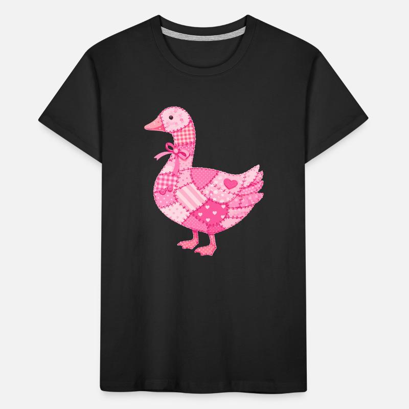 Patchwork Duck Pink Kids' Premium Organic T-Shirt