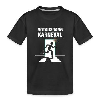 Notausgang Karneval Lustiger Fasching Spruch - Kinder Premium Bio T-Shirt - Schwarz - Vorne