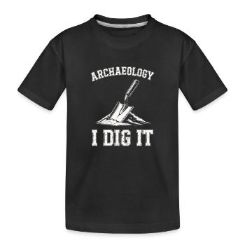 Archéologie I Dig It Conception de truelle - T-shirt bio Premium Enfant - noir - Devant