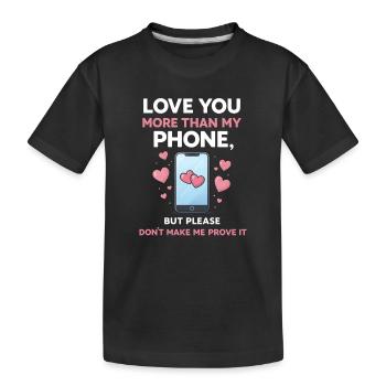 Smartphone drôle Téléphone portable Réseaux sociaux - T-shirt bio Premium Enfant - noir - Devant