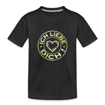Je t’aime, mon cœur - T-shirt bio Premium Enfant - noir - Devant
