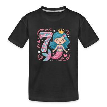 Sirène 7e ans - T-shirt bio Premium Enfant - noir - Devant