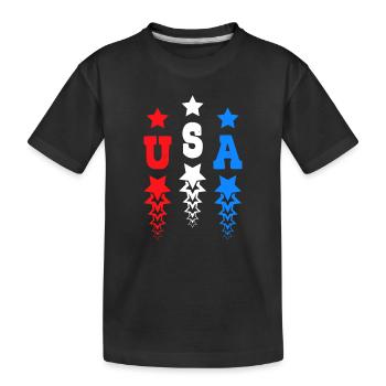 USA Star Monogramme États-Unis d’Amérique - T-shirt bio Premium Enfant - noir - Devant