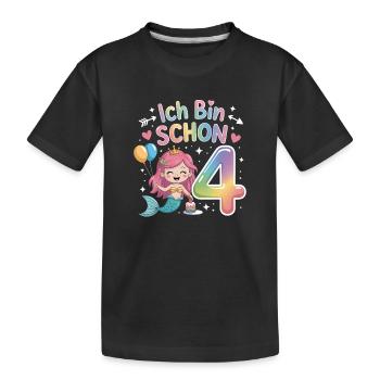I'm already 4 Mermaid Birthday - Kids' Premium Organic T-Shirt - black - Front