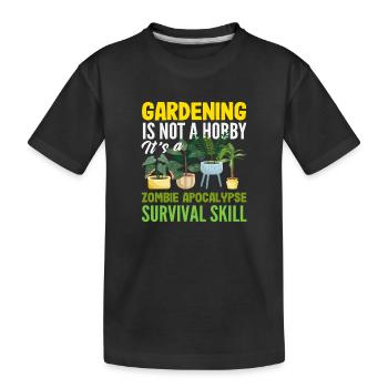 Plant Lover Funny Gardening Hobby - Kids' Premium Organic T-Shirt - black - Front