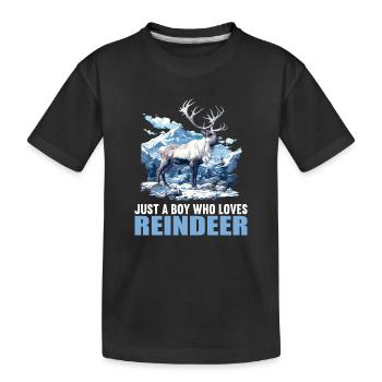 Rentiere Rentier - Kinder Premium Bio T-Shirt - Schwarz - Vorne