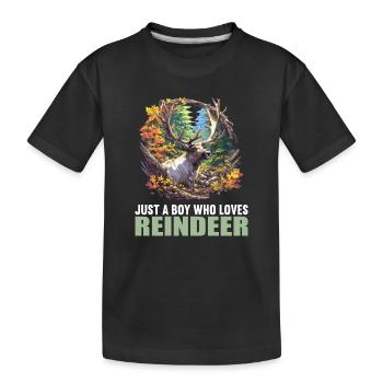 Rentiere Rentier - Kinder Premium Bio T-Shirt - Schwarz - Vorne