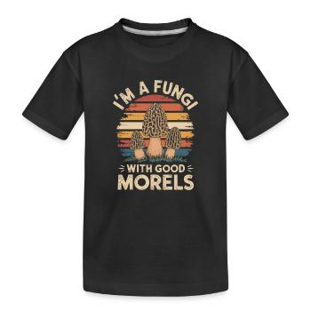 Ich bin ein Pilz mit guten Morcheln - Kinder Premium Bio T-Shirt - Schwarz - Vorne