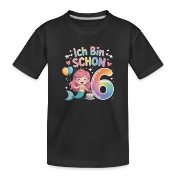 I'm already 6 Mermaid Birthday - Kids' Premium Organic T-Shirt - black - Front
