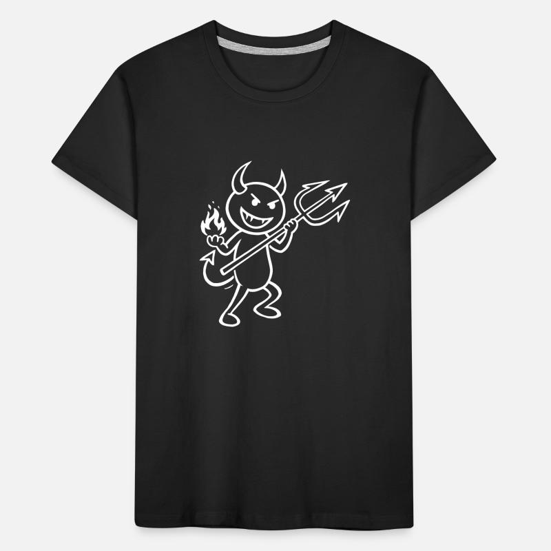 Devilish Flames - Devil with Flames Kids' Premium Organic T-Shirt