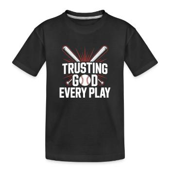 Joueur de baseball chrétien Bible Foi Jésus-Christ - T-shirt bio Premium Enfant - noir - Devant