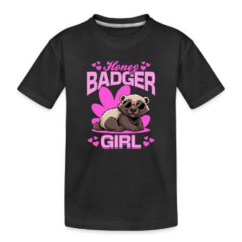 Blaireau drôle - T-shirt bio Premium Enfant - noir - Devant