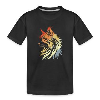 Cat Retro Style - Kids' Premium Organic T-Shirt - black - Front