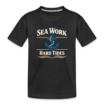 Seemannschaftsgeschenk Für Deckhand Ocean Work - Kinder Premium Bio T-Shirt - Schwarz - Vorne