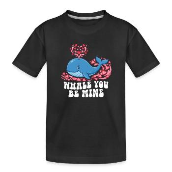 Wal, du bist mein süßes Ozeantier, Valentinstag, Wortspiel - Kinder Premium Bio T-Shirt - Schwarz - Vorne