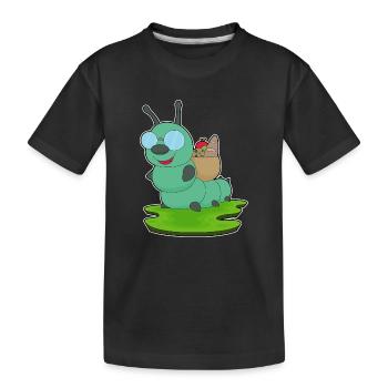Raupe Lebensmittel - Kinder Premium Bio T-Shirt - Schwarz - Vorne