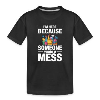 L’équipe de nettoyage Proud offre un travail de nettoyage - T-shirt bio Premium Enfant - noir - Devant