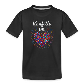 Karneval Konfetti Im Herzen Fastnacht Fasching  - Kinder Premium Bio T-Shirt - Schwarz - Vorne