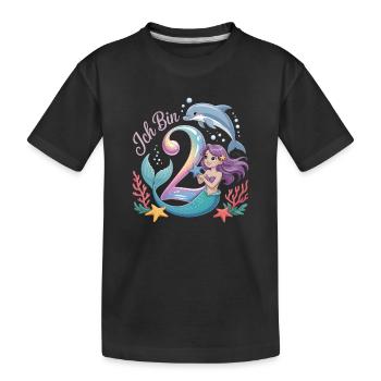 I'm 2 Mermaids Girl 2nd Birthday - Kids' Premium Organic T-Shirt - black - Front