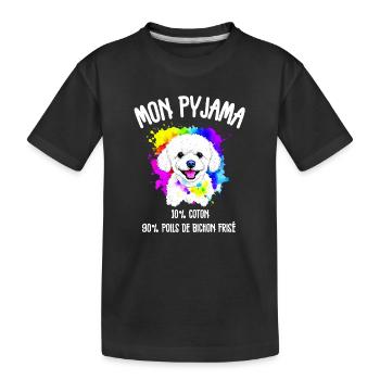Pyjama Drôle Chien Bichon  - T-shirt bio Premium Enfant - noir - Devant
