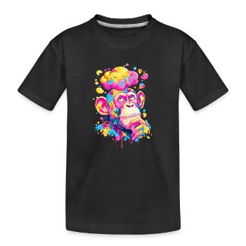 Colorful Color Rush Monkey - Kids' Premium Organic T-Shirt - black - Front