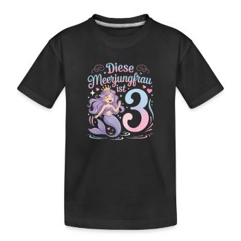 This Mermaid Is 3 Girls 3rd Birthday - Kids' Premium Organic T-Shirt - black - Front