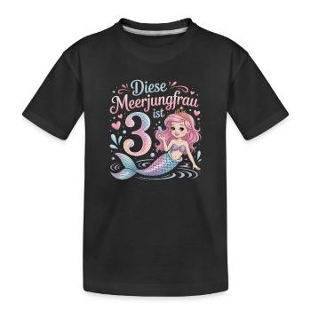This Mermaid Is 3 Girls 3rd Birthday - Kids' Premium Organic T-Shirt - black - Front