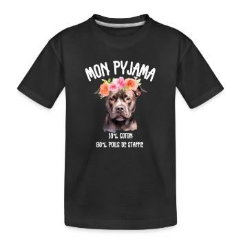 Pyjama Drôle Chien Staff - T-shirt bio Premium Enfant - noir - Devant