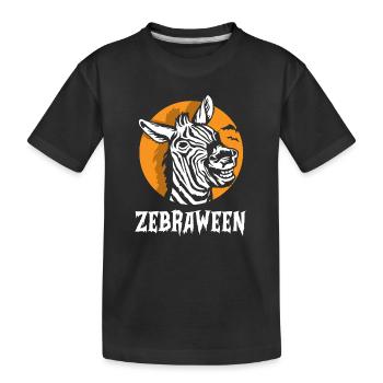 Safari Afrique Faune du Serengeti Zèbre d’Halloween - T-shirt bio Premium Enfant - noir - Devant