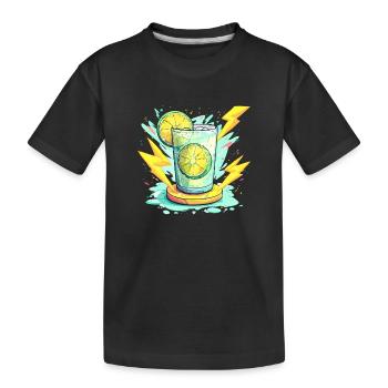 Zitrus-Schock Glasdesign - Kinder Premium Bio T-Shirt - Schwarz - Vorne