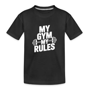 Mein Fitnessstudio Meine Regeln - Kinder Premium Bio T-Shirt - Schwarz - Vorne