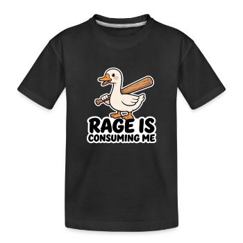 Rage Is Consuming Me Funny Goose With Bat - Kids' Premium Organic T-Shirt - black - Front