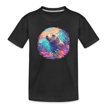 Sea Lions Sea Lion - Kids' Premium Organic T-Shirt - black - Front
