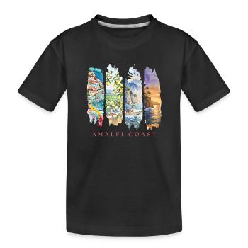 Design de la côte amalfitaine – Motif des vacances en Italie - T-shirt bio Premium Enfant - noir - Devant